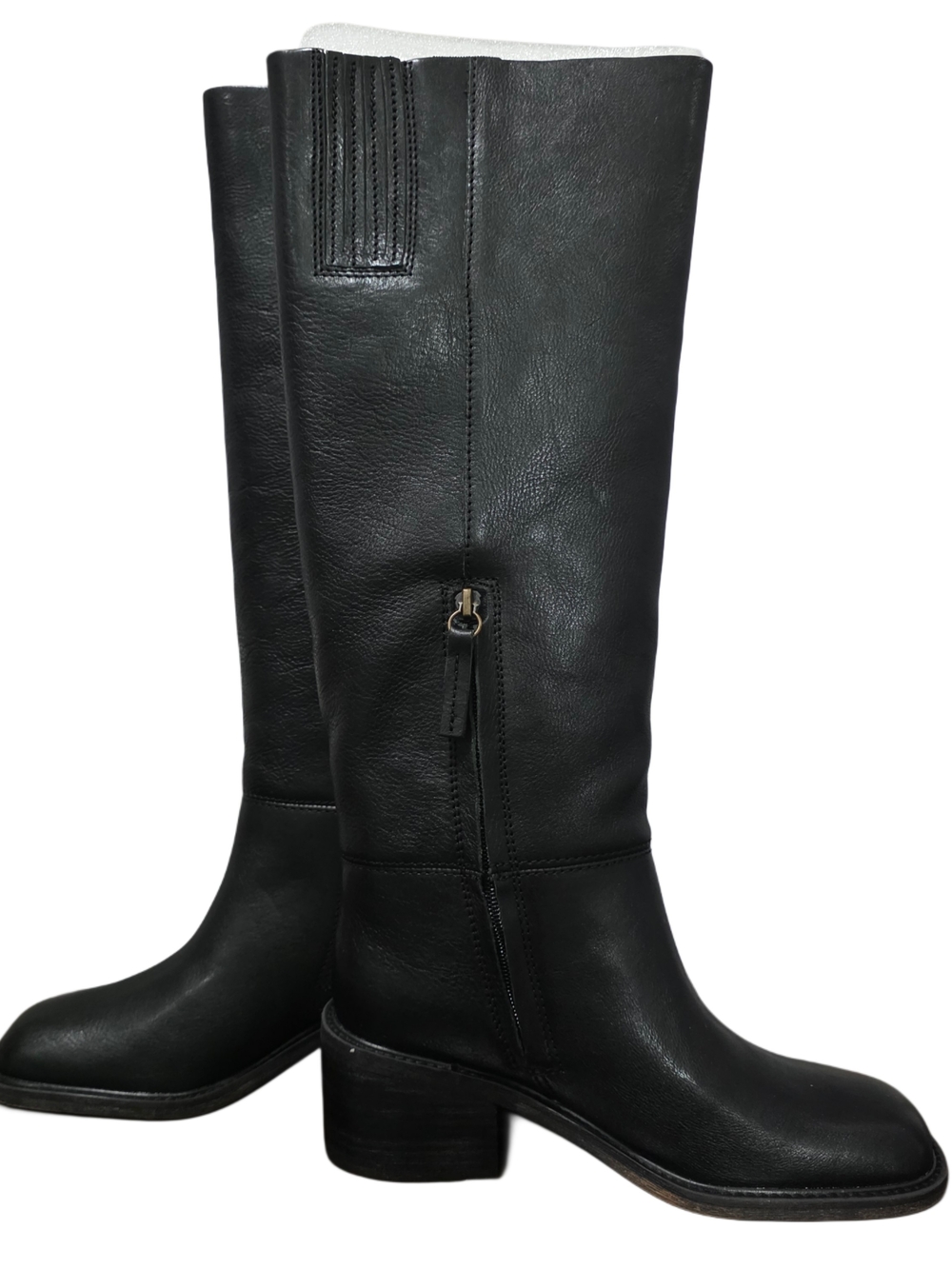 Franco Sarto Niva Black Leather Knee High Boots NIB - Picture 6 of 10